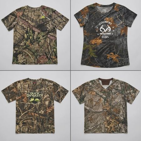 Realtree Camo Hunting T-Shirts Vintage Y2K & Modern Mixed including Brands like Mossy Oak, Under Armour, Duck Dynasty and Realtree