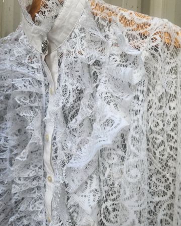 Upcycled Lace Cropped Blouse