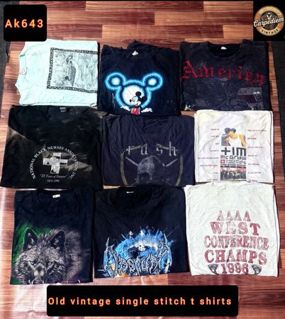 vintage single stitch t shirt 80s and 90s ak643