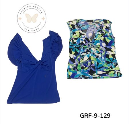 Vintage Y2K Poly short sleeve Blouses | Women’s 2000s Polyester Collection (GRF-9-129)