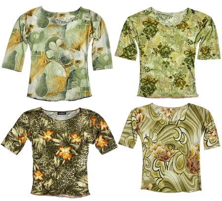 Vintage Green Distortion Prints x Y2K Tops: RE-057