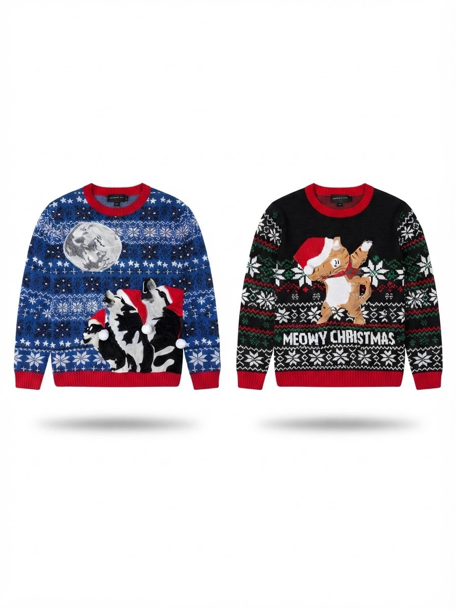 (FV-2360) Vintage style  Christmas Sweater Bundle | Wholesale Christmas Jumpers | Y2K Retro Holiday Knitwear